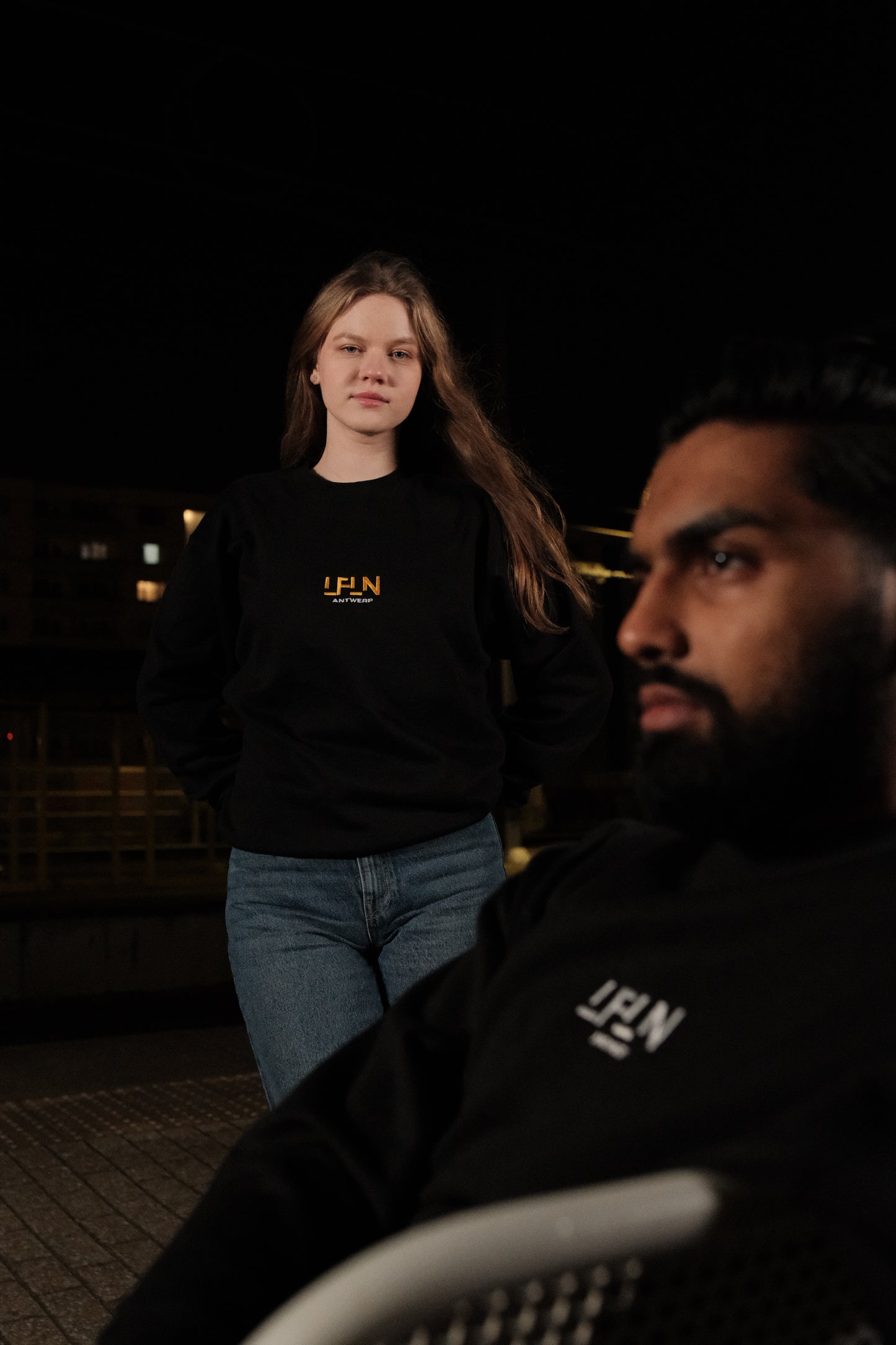 LFLN Sweater - White x Gold Unisex