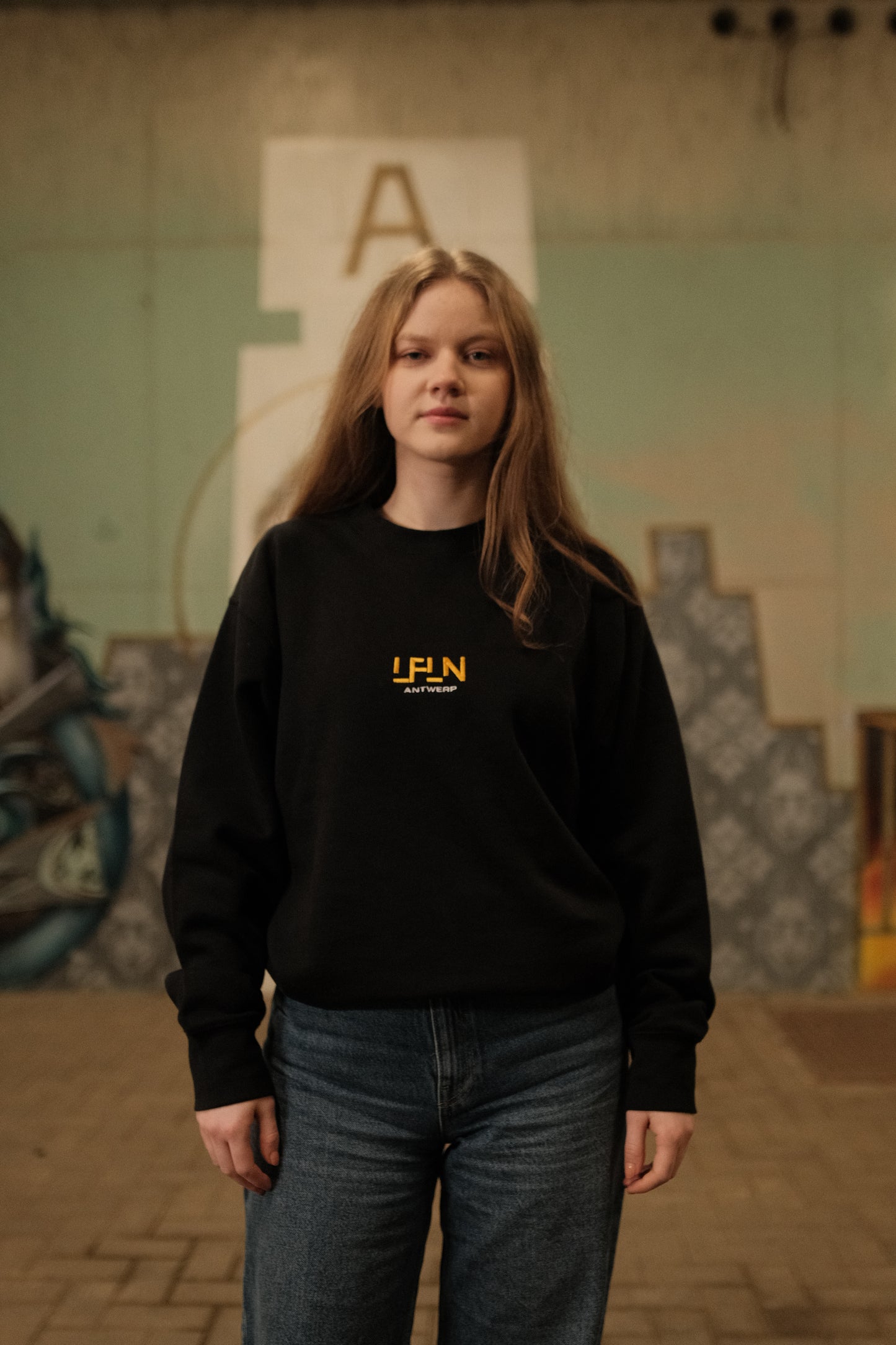 LFLN Sweater - White x Gold Unisex