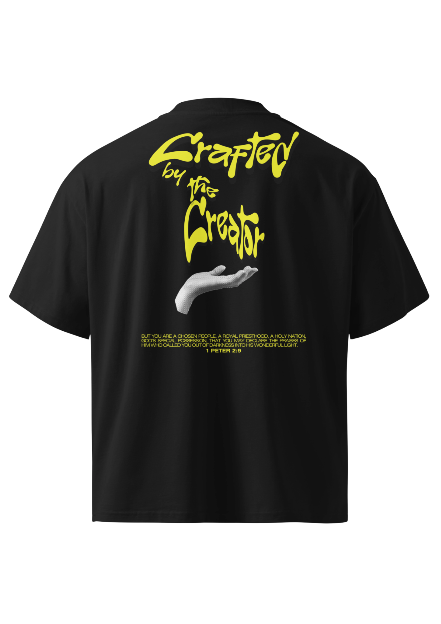 T-Shirt Oversized Crafted by the Creator - 1 Peter 2:9 - Premium Unisex